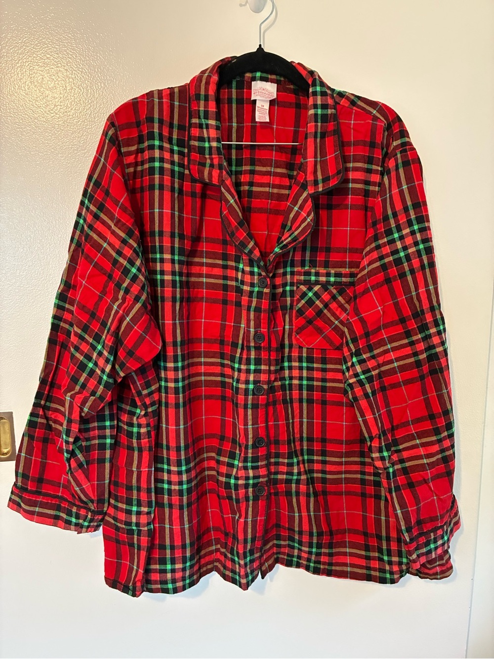 Women’s Red Plaid Button-Front PJ Set - Cozy Holiday Style